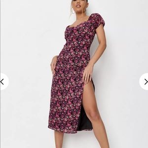 NWT Missguided Pink Floral Midi Dress 12